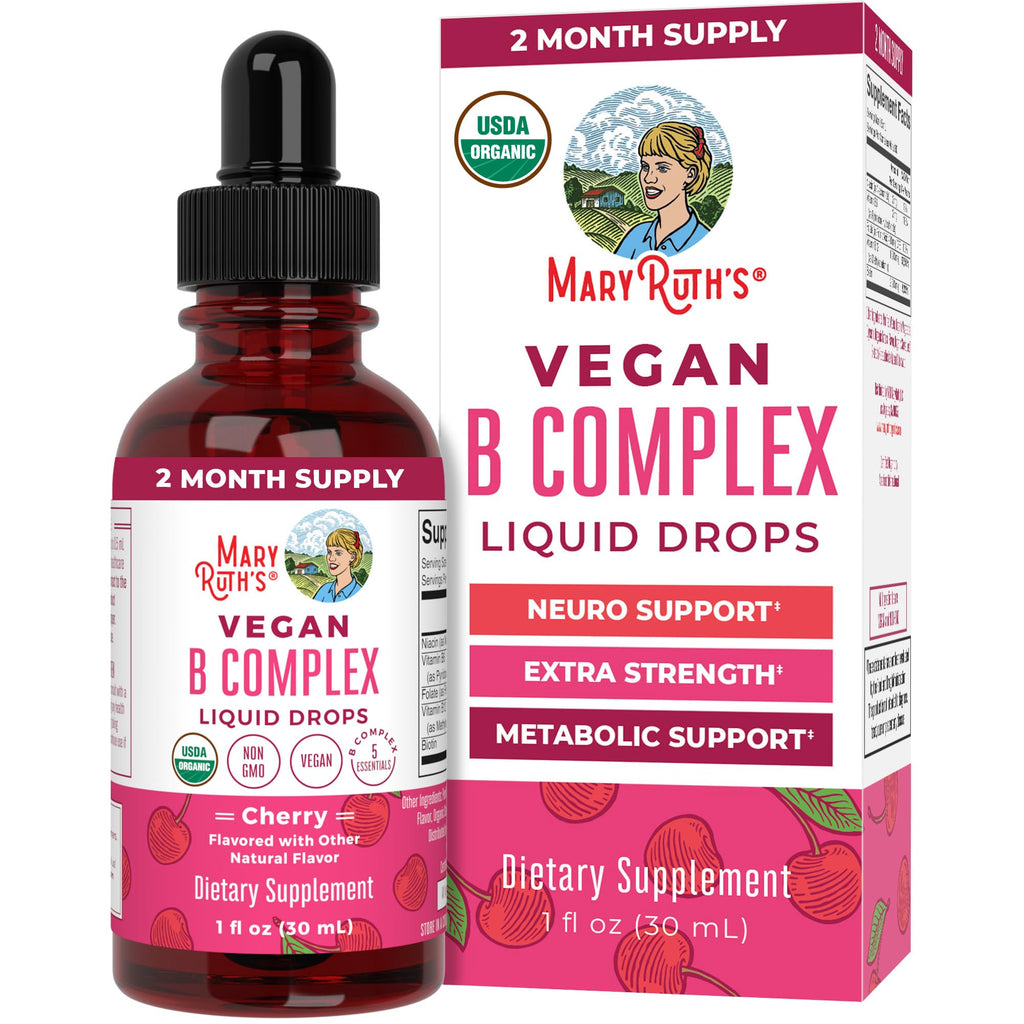 MaryRuth Organics Vitamin B Complex | B Vitamins Complex | Biotin | Vitamin B12 | Niacin | Folate | Metabolic Support Supplement | Vegan | USDA Organic - FENGGESTORE20