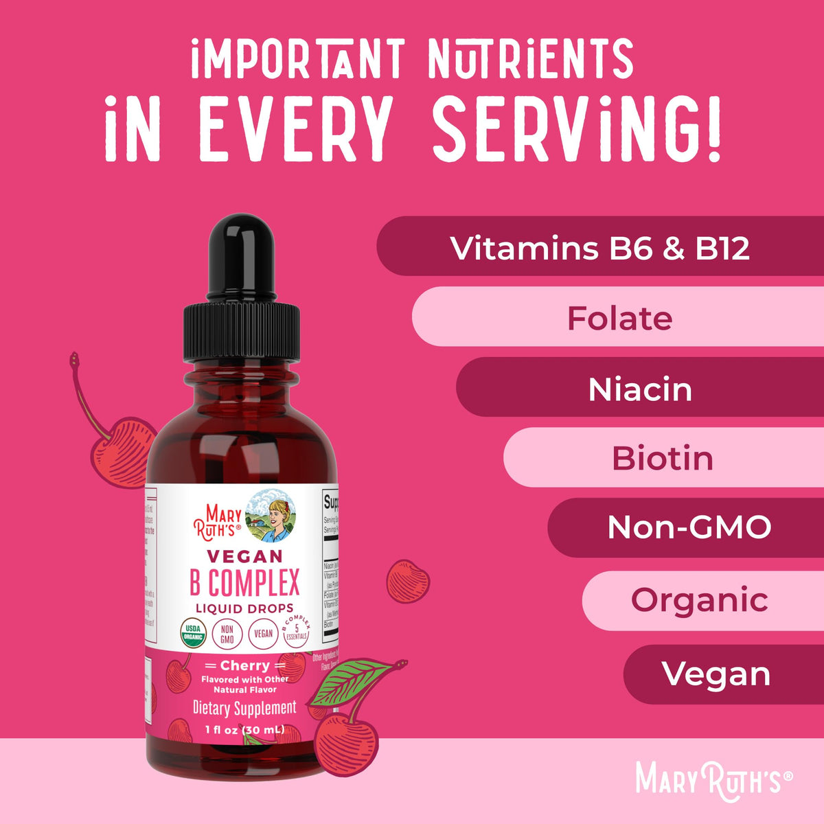 MaryRuth Organics Vitamin B Complex | B Vitamins Complex | Biotin | Vitamin B12 | Niacin | Folate | Metabolic Support Supplement | Vegan | USDA Organic - FENGGESTORE20
