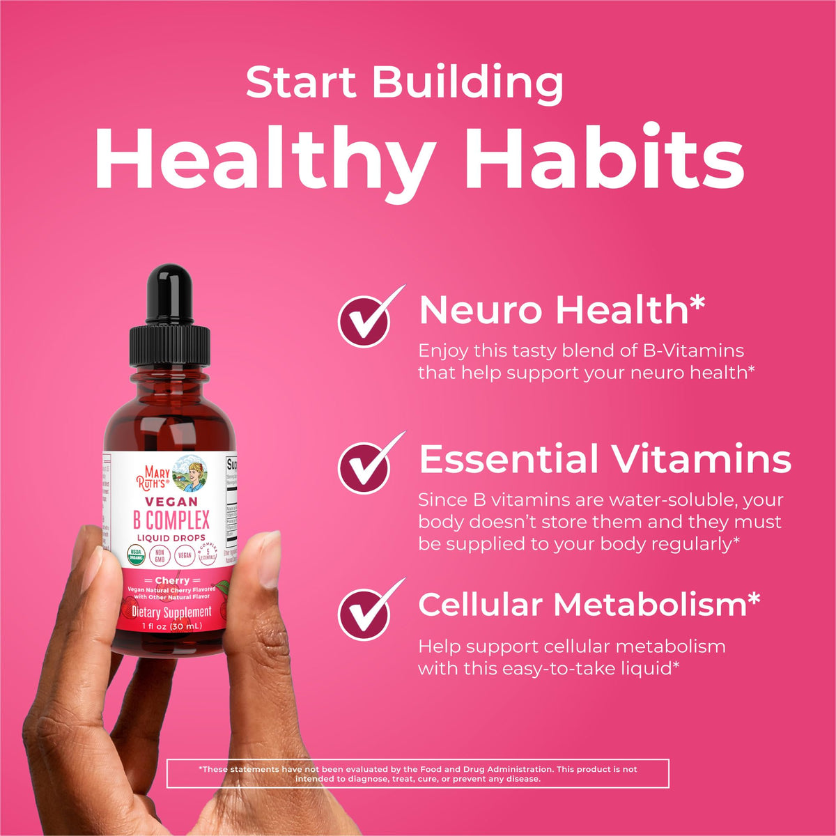 MaryRuth Organics Vitamin B Complex | B Vitamins Complex | Biotin | Vitamin B12 | Niacin | Folate | Metabolic Support Supplement | Vegan | USDA Organic - FENGGESTORE20