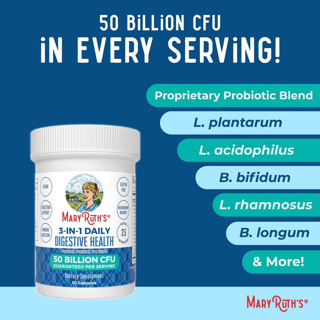MARYRUTH'S 3-in-1 Probiotics for Digestive Health | Prebiotic & Postbiotic | Gut Health Supplement for Women & Men | 23 Unique Strains - FENGGESTORE20