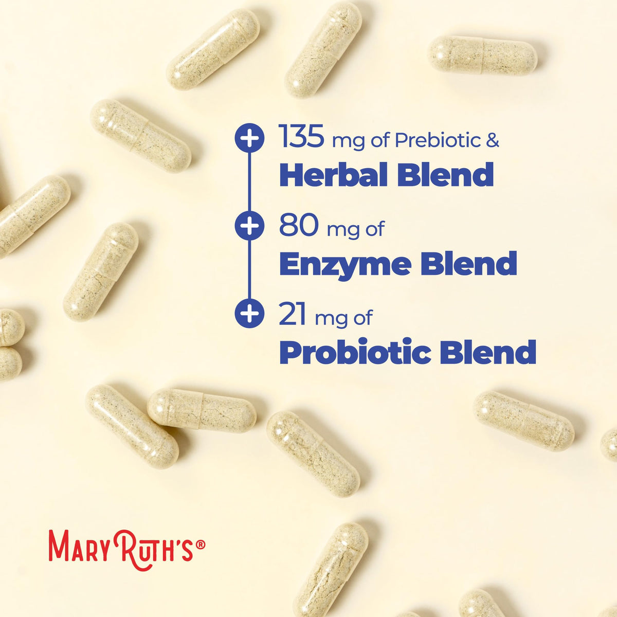 MaryRuth’s Gut Flora Health+ Enzymes | Prebiotic & Probiotic Digestive Enzymes for Healthy Gut Biome & Digestive Support | Gastrointestinal Health | CLP Certified - FENGGESTORE20