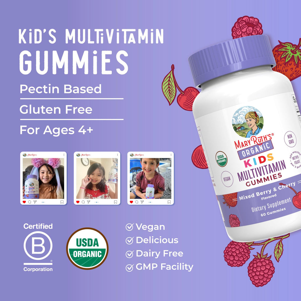 MARYRUTH'S Kids Vitamins | Multi | 1 Month Supply | Multivitamin Gummies for Ages 4+ | Multivitamin for Kids | Vegan | Only 2 Gummies a Day | 60 Count - FENGGESTORE20