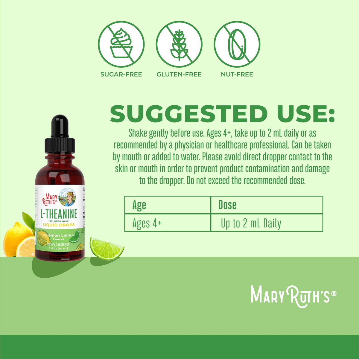 MaryRuth's L Theanine 200mg Liquid Drops | Mood Support for Adults & Kids | Focus Supplement | Natural Sleep Support | Vegan | Non-GMO | Gluten Free | 30 Servings - FENGGESTORE20