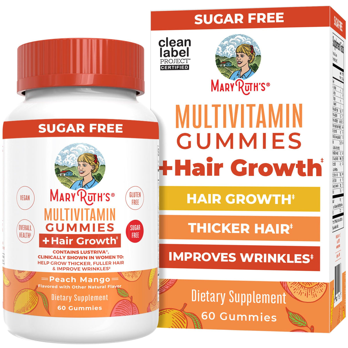 MaryRuth's Multivitamin + Hair Growth Gummies | with Lustriva® | Biotin 10000mcg | B Vitamins | Formulated for Thicker Hair, Wrinkles, Fine Line - FENGGESTORE20