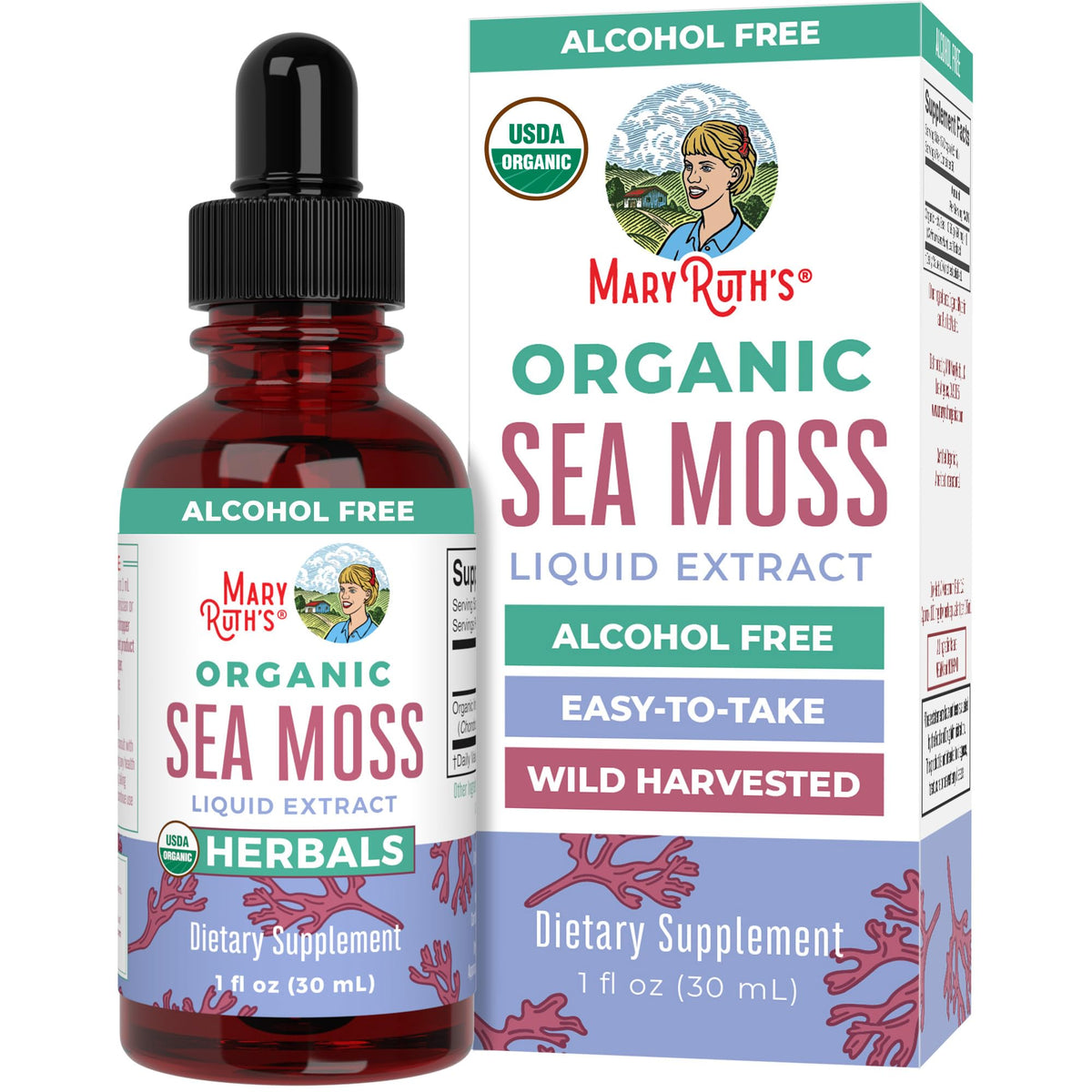 MARYRUTH'S Organic Irish Sea Moss Liquid Drops | Chondrus Crispus | Wild Harvested | Organic Irish Moss Formulated for Adults & Kids Ages 14+ | Unflavored - FENGGESTORE20