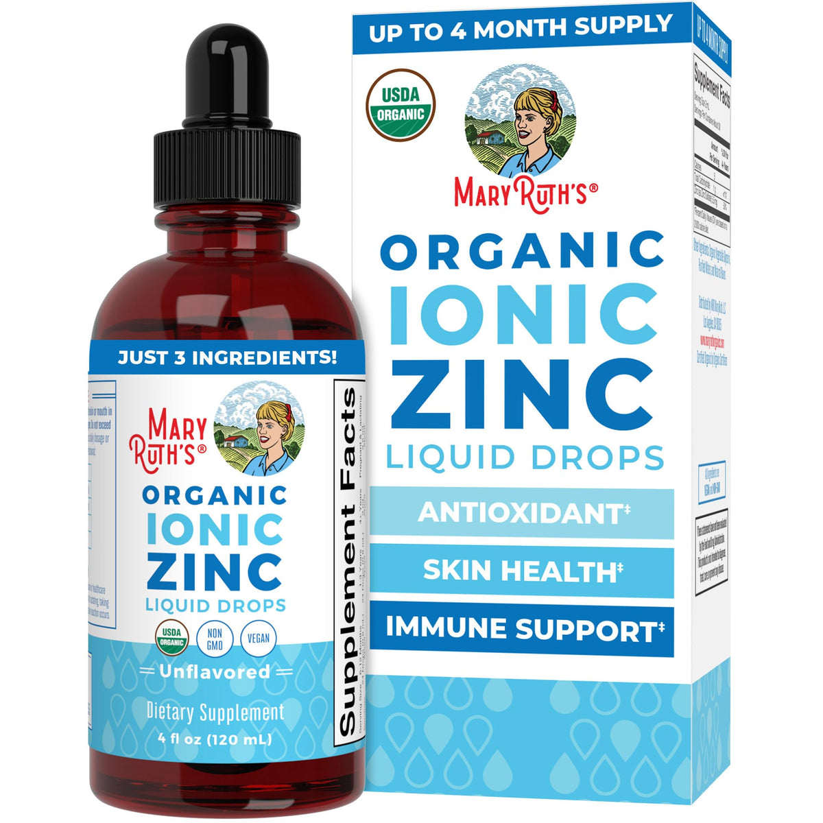 MaryRuth's Organic Liquid Zinc Supplement for Kids & Adults | Immune Support | Skin Health | Antioxidant | Cellular Metabolism | Zinc Sulfate - FENGGESTORE20