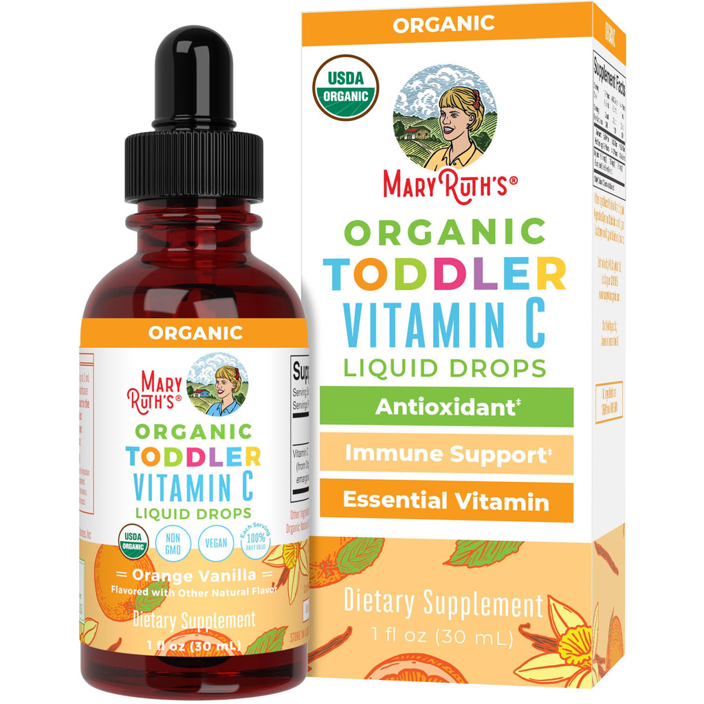MARYRUTH'S Organic Toddler Vitamin C Drops for Immunity | Ages 1-3 Years | 15 mg Per Serving | Vitamin C for Immune Support & Overall Health | Vegan | Sugar Free - FENGGESTORE20