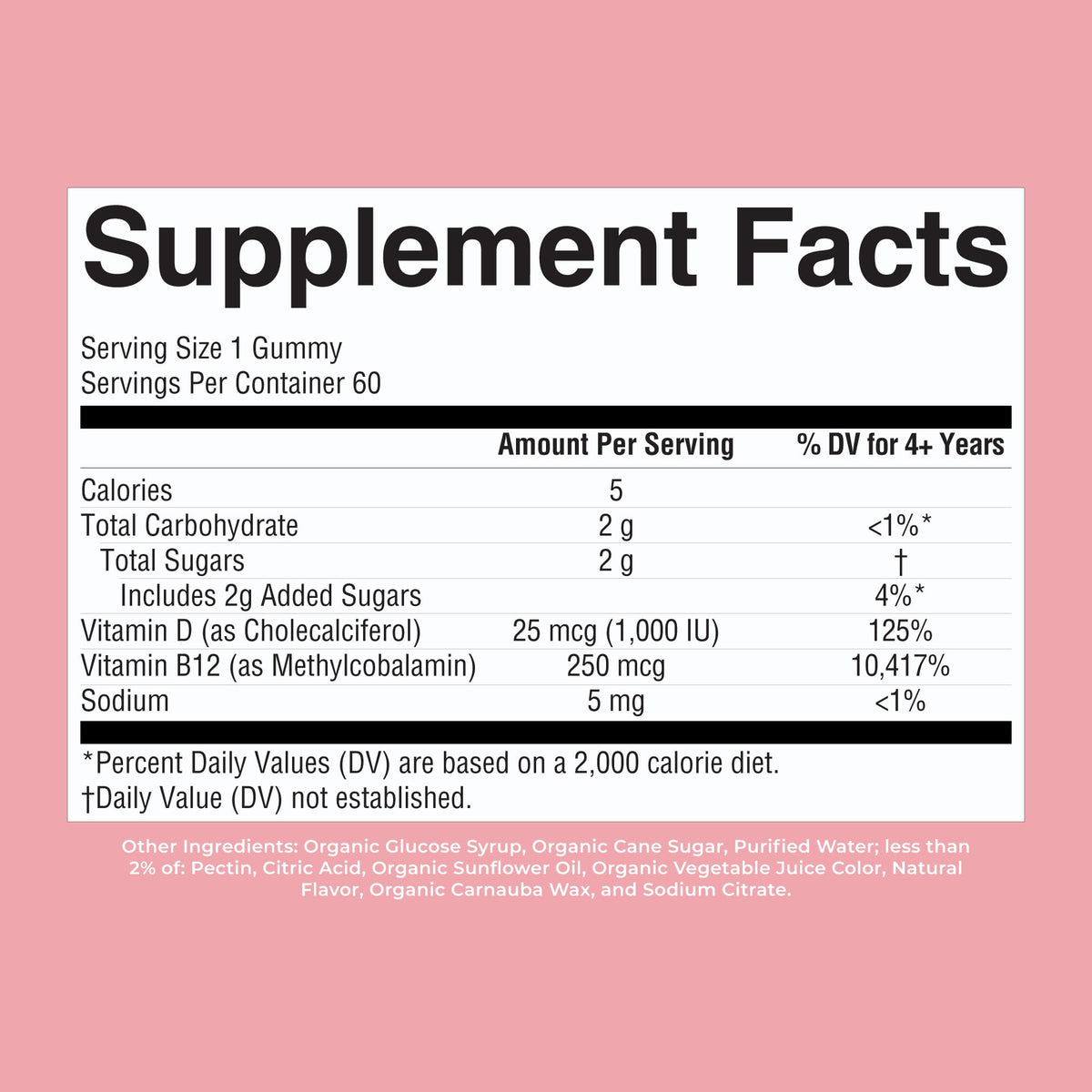 MARYRUTH'S Organic Vitamin D3 + B12 Gummies for Ages 4+ | Bone Health | Immune Support | Energy Metabolism | Cognitive Function | Vegan | Non-GMO - FENGGESTORE20