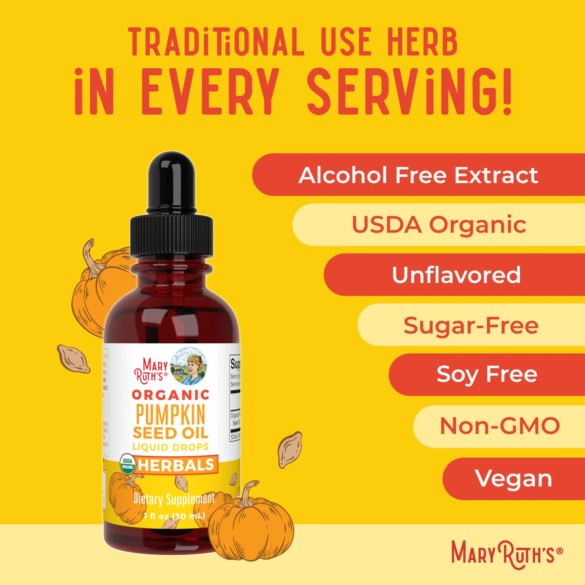 MARYRUTH'S Organics Pumpkin Seed Oil Cold Pressed | 2 Month Supply | USDA Organic Pumpkin Seed Liquid Drops for Men and Women | Urinary Health in Men - FENGGESTORE20