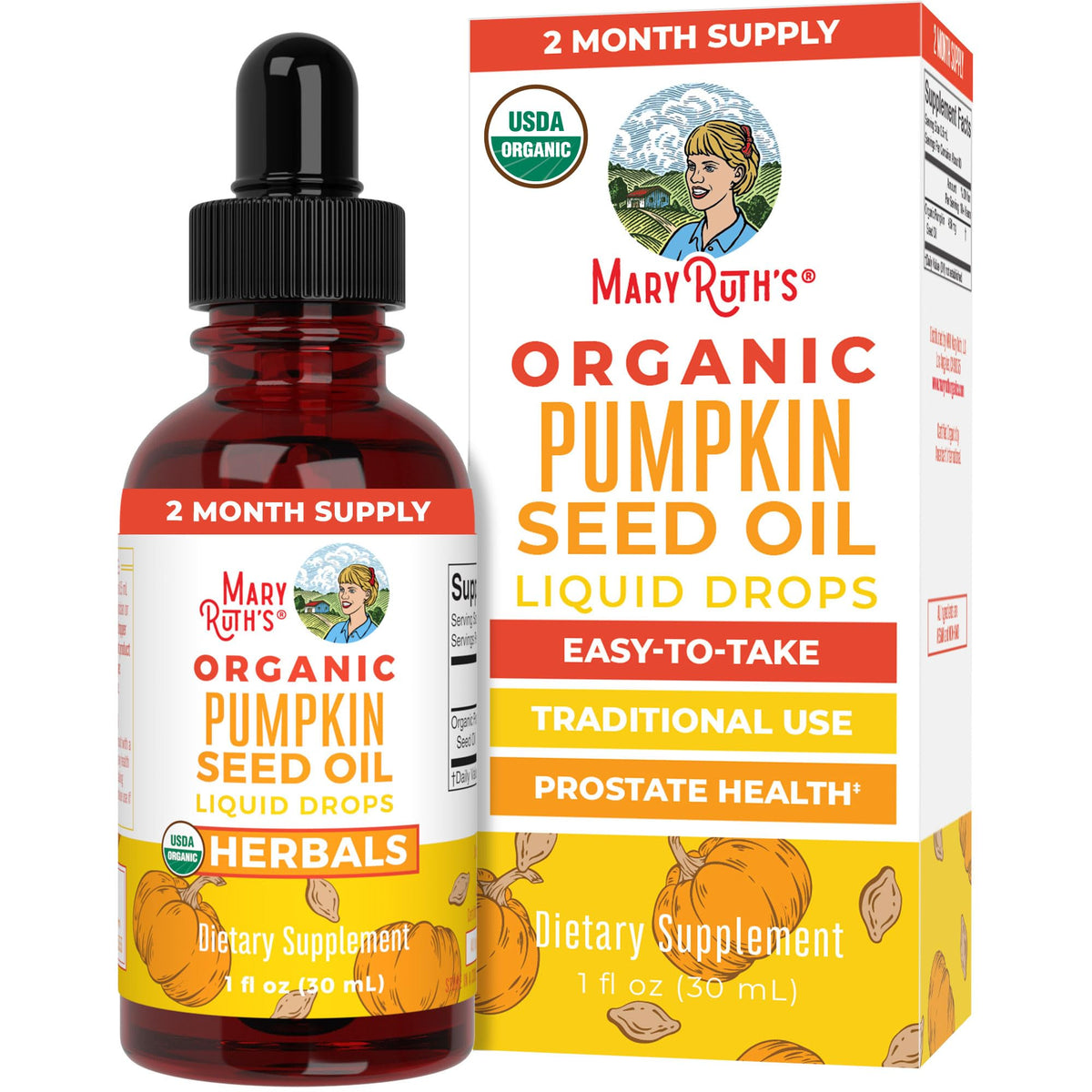 MARYRUTH'S Organics Pumpkin Seed Oil Cold Pressed | 2 Month Supply | USDA Organic Pumpkin Seed Liquid Drops for Men and Women | Urinary Health in Men - FENGGESTORE20