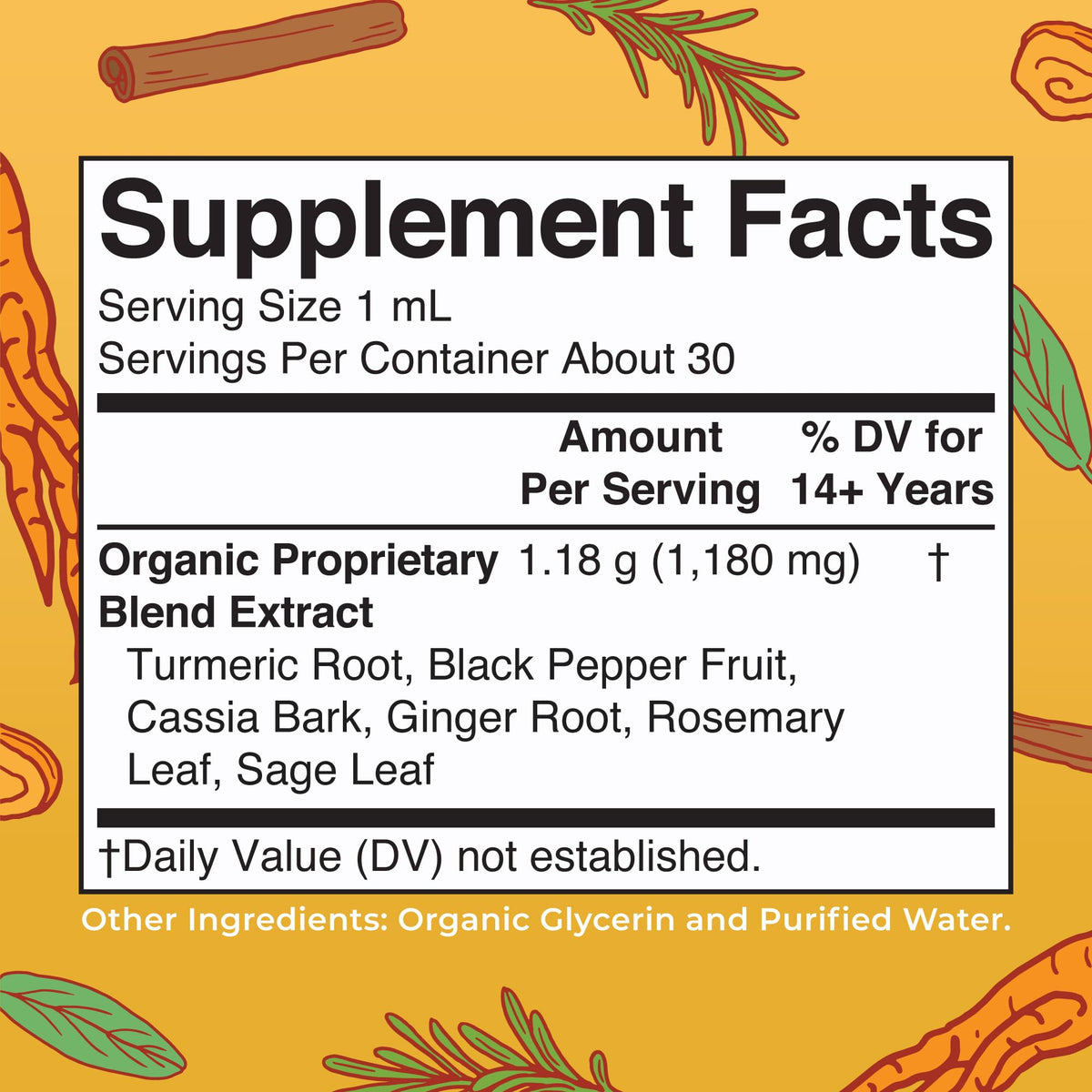 MARYRUTH'S Organics USDA Turmeric Gold Liquid Drops | Herbal Blend | Turmeric Curcumin | Black Pepper | Cassia Cinnamon Bark | Ginger Root | Immune Support - FENGGESTORE20