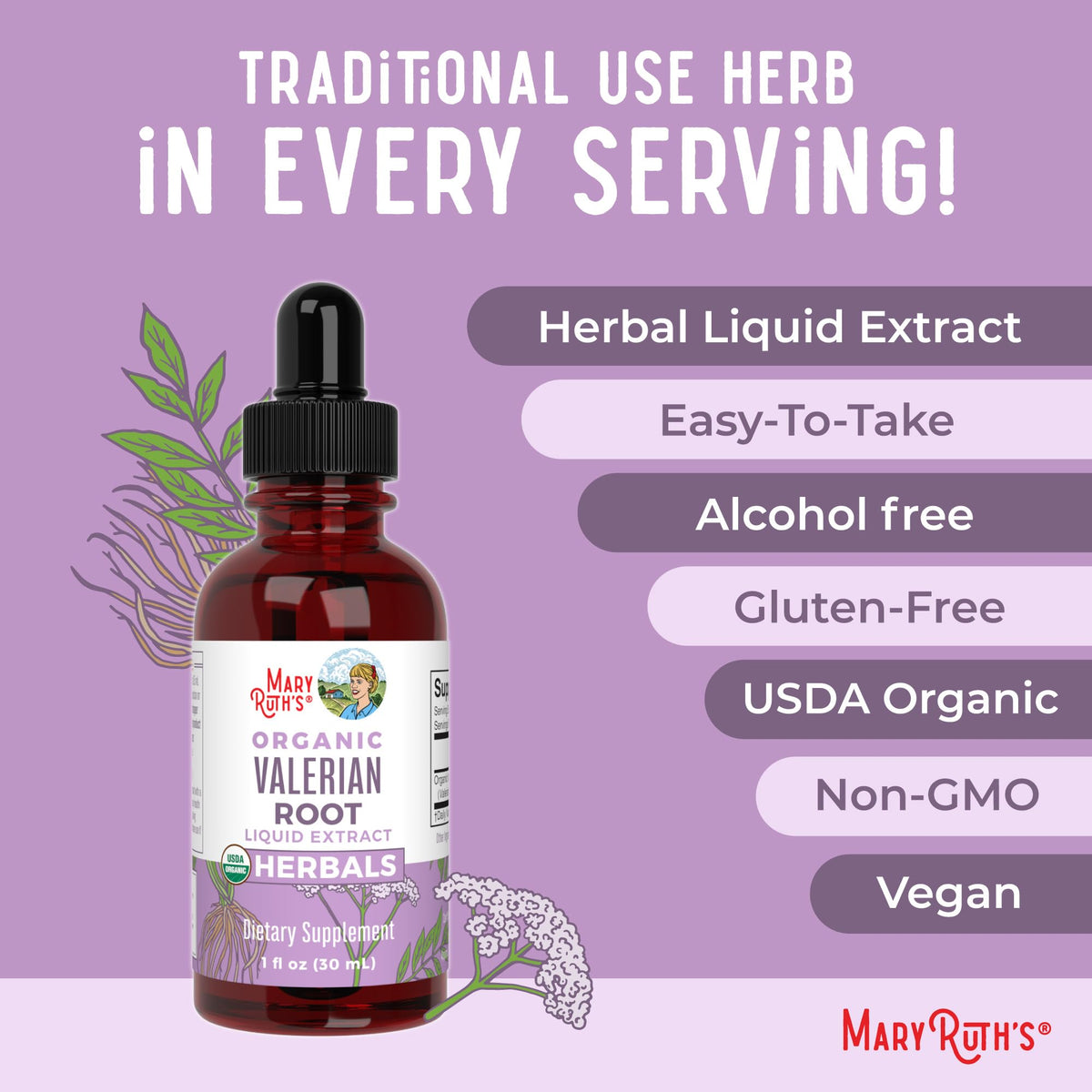 MARYRUTH'S Organics Valerian Root Liquid Drops | 2 Month Supply | Sugar Free | USDA Organic Valerian Root Drops | Support Sleep | Calm and Stress Relief - FENGGESTORE20