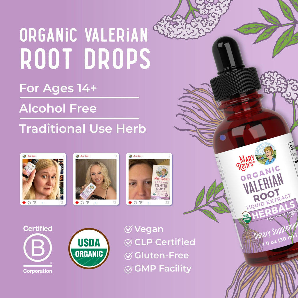 MARYRUTH'S Organics Valerian Root Liquid Drops | 2 Month Supply | Sugar Free | USDA Organic Valerian Root Drops | Support Sleep | Calm and Stress Relief - FENGGESTORE20