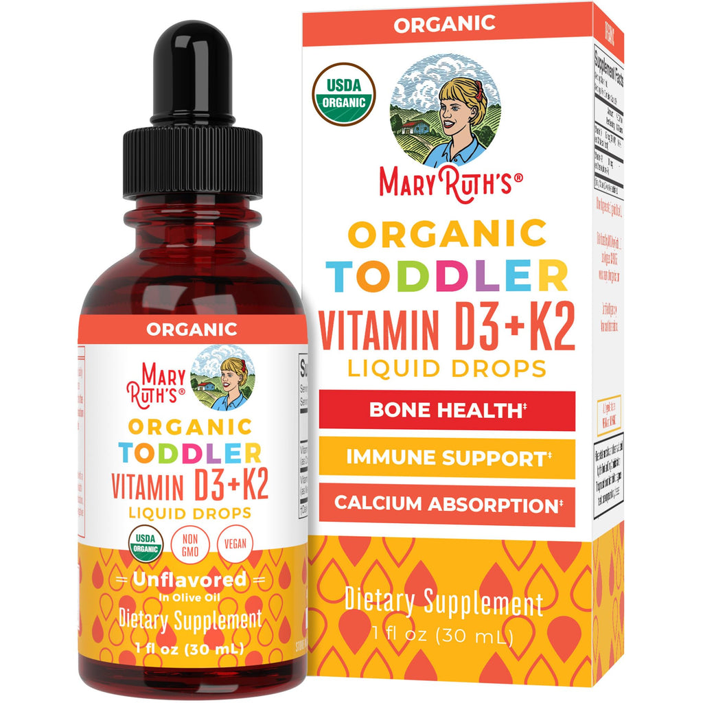 MARYRUTH'S Organics Vitamin D3 | Vitamin K2 | Vitamin D3 K2 Drops | K2 D3 Vitamin Liquid Supplement for Toddlers | Kids Supplement for Calcium Absorption - FENGGESTORE20