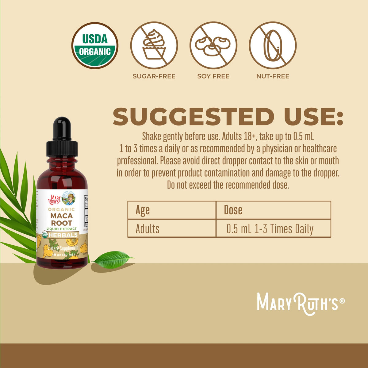 MARYRUTH'S USDA Organic Maca Root Liquid Drops | Vegan | Non-GMO | Gluten Free | Alcohol Free | 1 Fl Oz - FENGGESTORE20