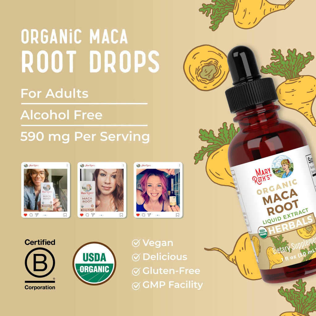 MARYRUTH'S USDA Organic Maca Root Liquid Drops | Vegan | Non-GMO | Gluten Free | Alcohol Free | 1 Fl Oz - FENGGESTORE20