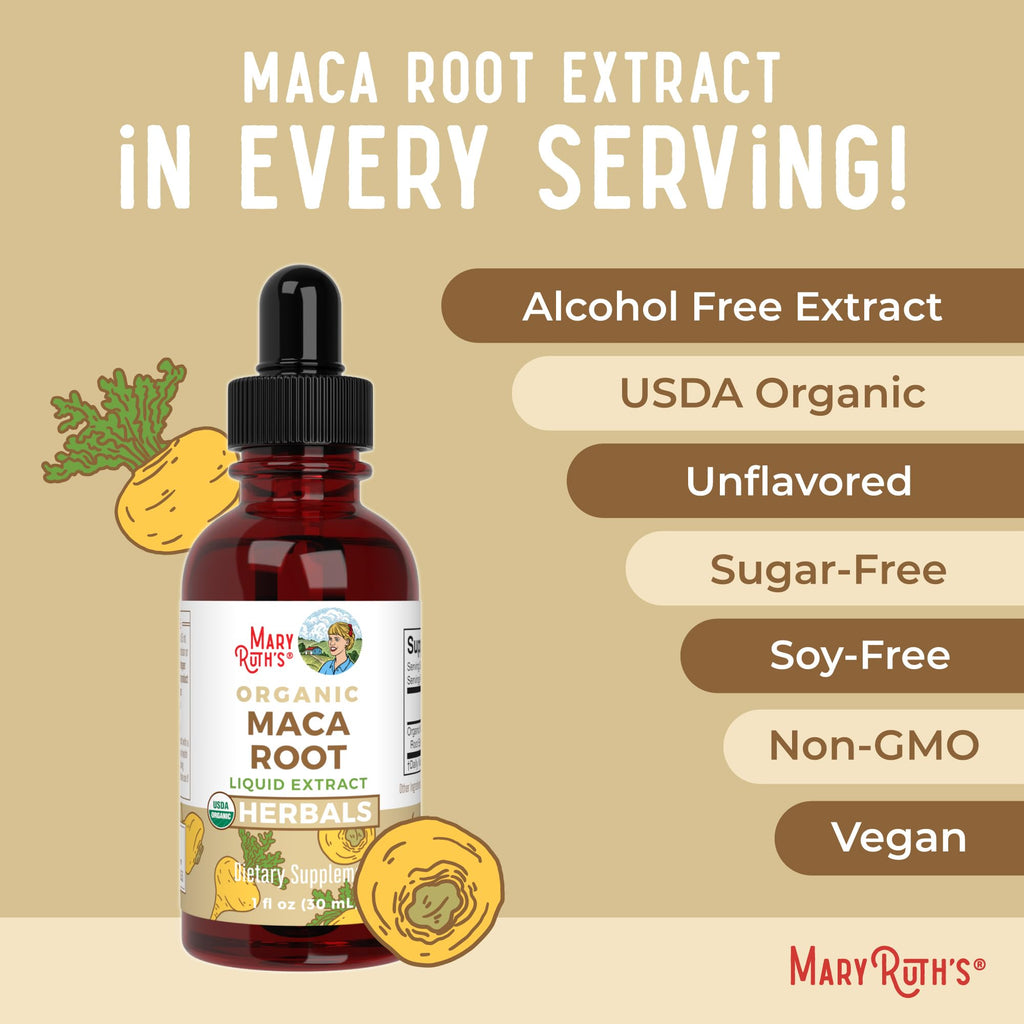 MARYRUTH'S USDA Organic Maca Root Liquid Drops | Vegan | Non-GMO | Gluten Free | Alcohol Free | 1 Fl Oz - FENGGESTORE20