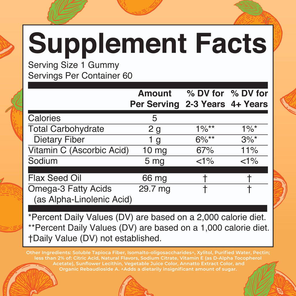 MARYRUTH'S Vegan Omega 3 Gummies for Kids 2+, 2 Month Supply, Sugar Free, Omega 3 Supplement with Vitamin C, Flaxseed Oil, Immune Support - FENGGESTORE20