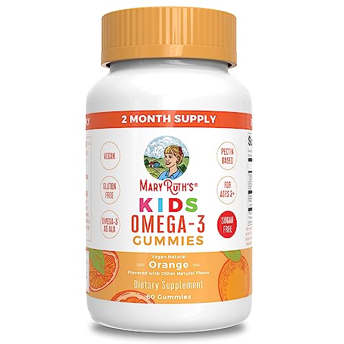 MARYRUTH'S Vegan Omega 3 Gummies for Kids 2+, 2 Month Supply, Sugar Free, Omega 3 Supplement with Vitamin C, Flaxseed Oil, Immune Support - FENGGESTORE20