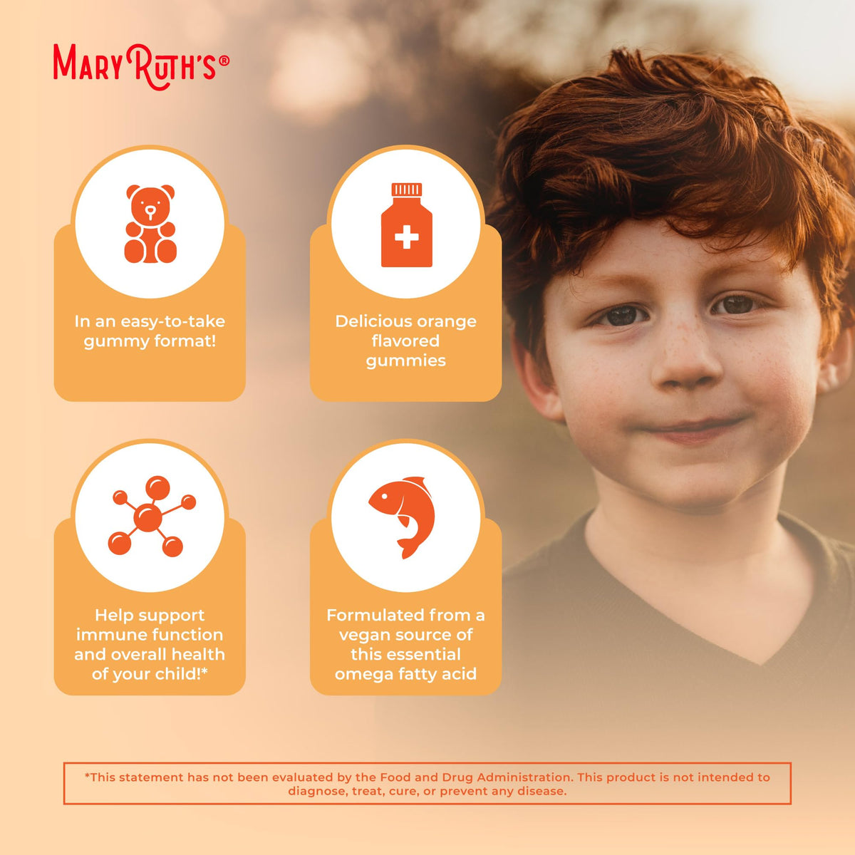 MARYRUTH'S Vegan Omega 3 Gummies for Kids 2+, 2 Month Supply, Sugar Free, Omega 3 Supplement with Vitamin C, Flaxseed Oil, Immune Support - FENGGESTORE20
