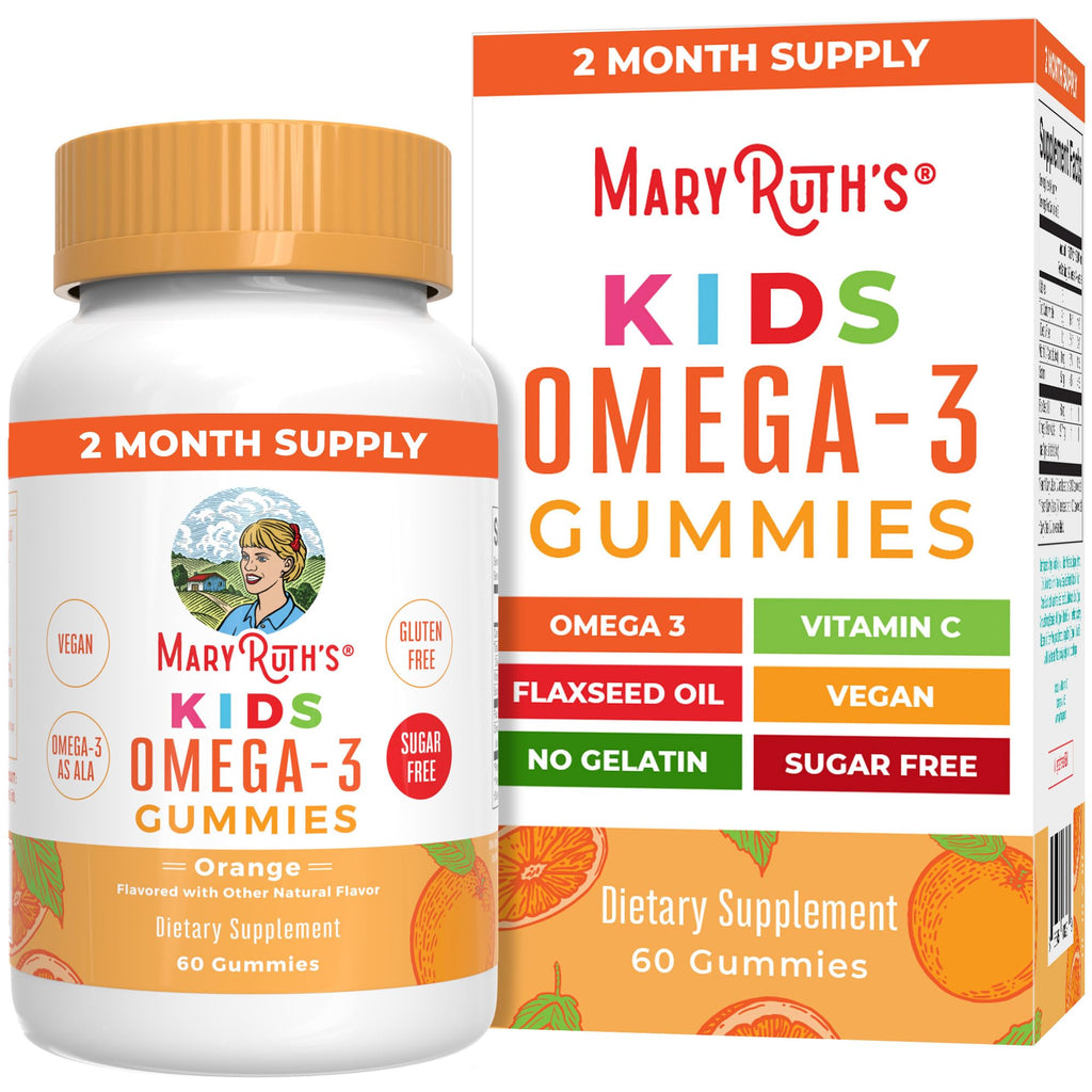 MARYRUTH'S Vegan Omega 3 Gummies for Kids 2+, 2 Month Supply, Sugar Free, Omega 3 Supplement with Vitamin C, Flaxseed Oil, Immune Support - FENGGESTORE20