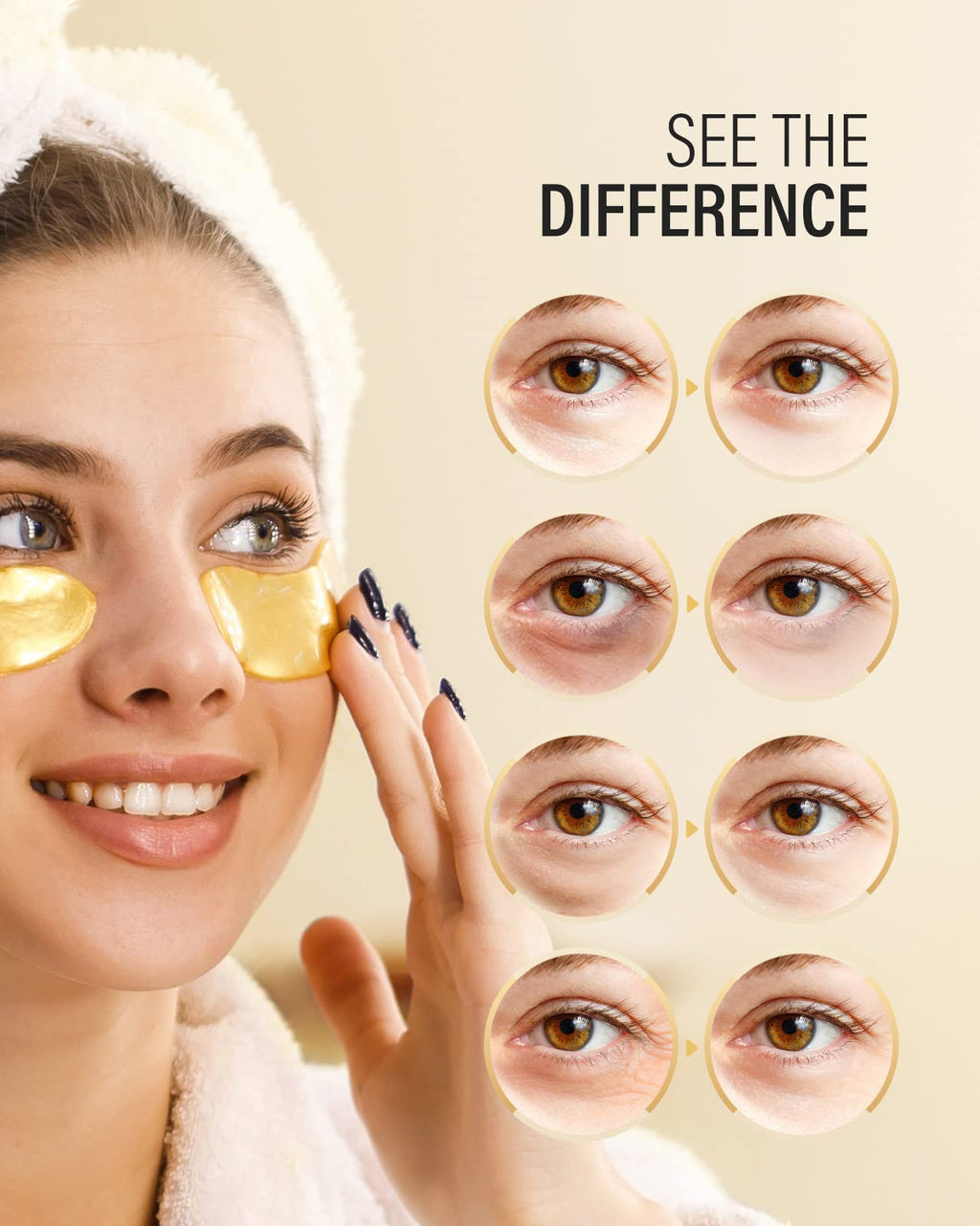 Maskiss 24k Gold Under Eye Patches (25 Pairs), eye mask, Collagen Skin Care Products - FENGGESTORE20
