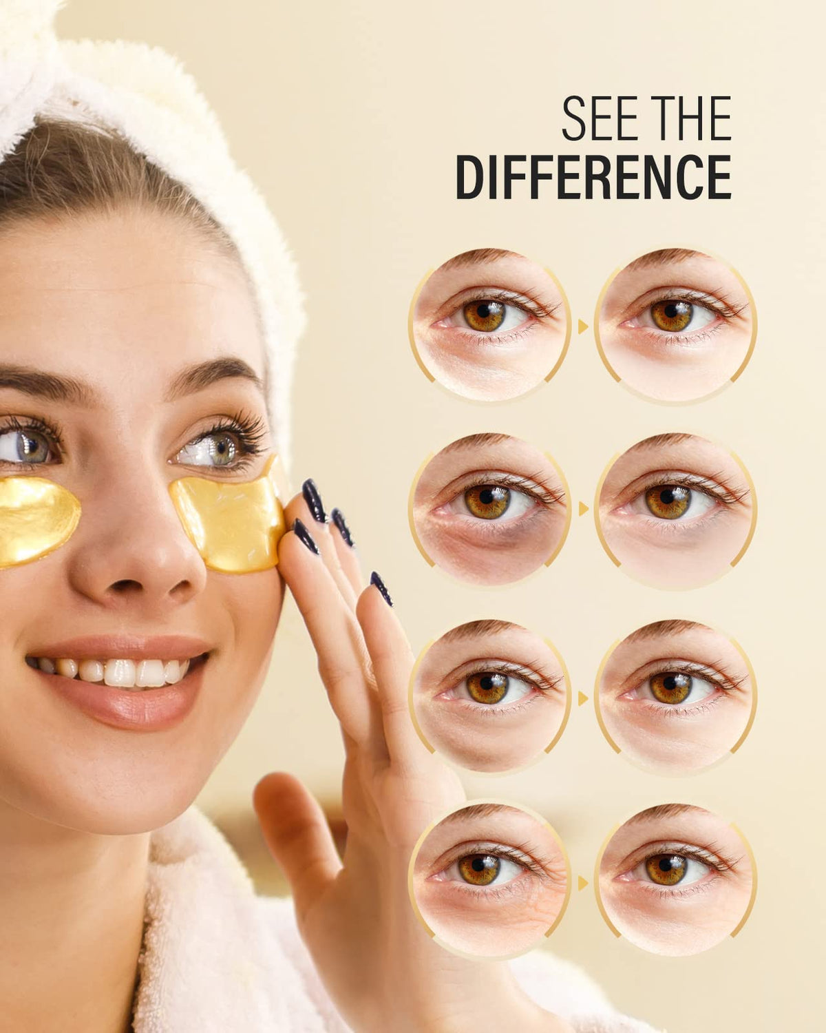 Maskiss 24k Gold Under Eye Patches (25 Pairs), eye mask, Collagen Skin Care Products - FENGGESTORE20
