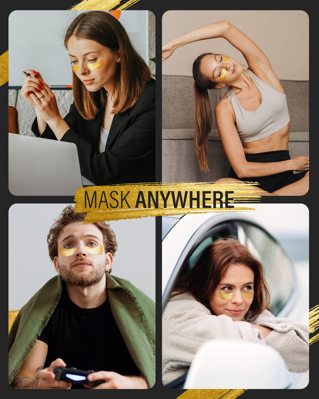 Maskiss 24k Gold Under Eye Patches (25 Pairs), eye mask, Collagen Skin Care Products - FENGGESTORE20