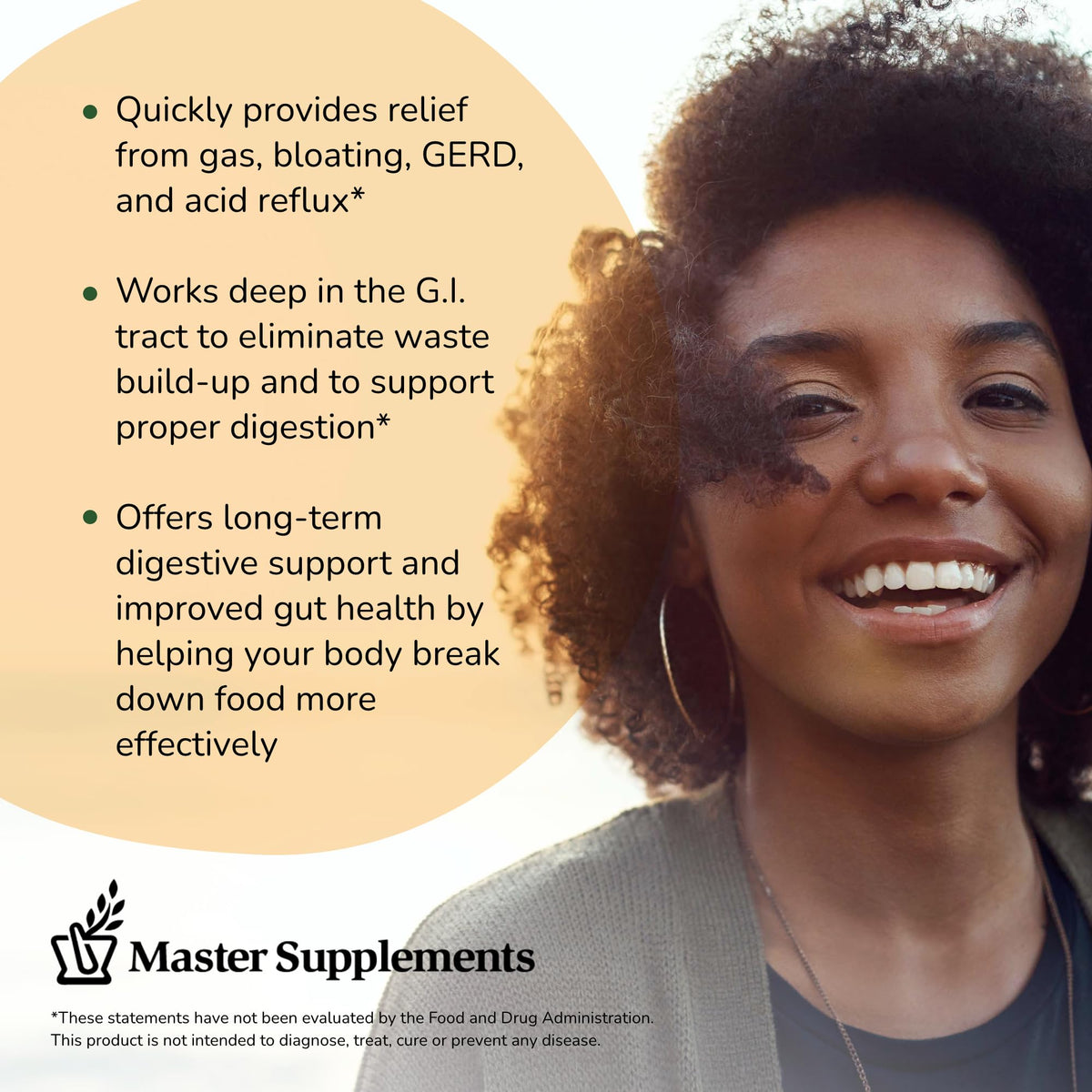 Master Supplements Enzalase - 50 Capsules - Probiotic Compatible Enzymes - Provides Digestive Boost + Gas & Bloating Relief - Gluten Free - 50 Servings - FENGGESTORE20