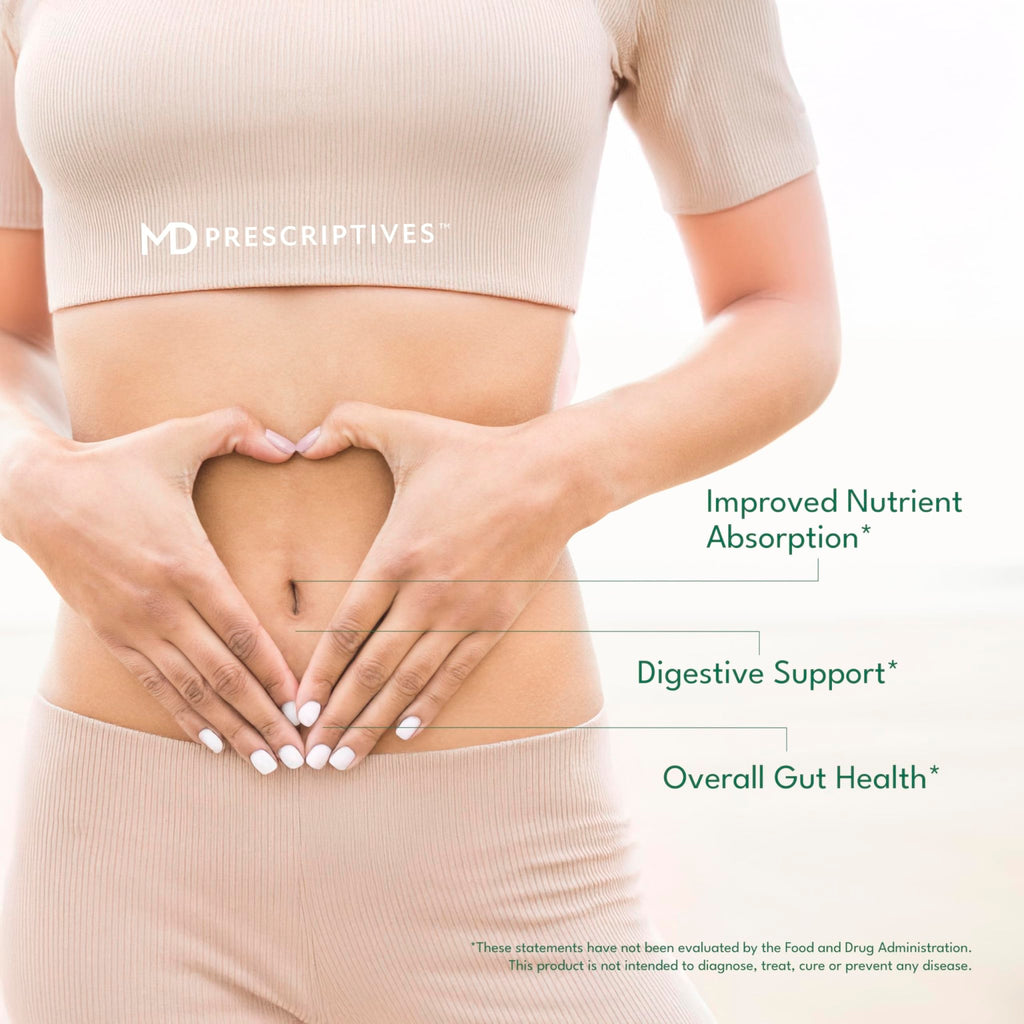 MD Prescriptives - ProbioZyme - Vegetarian Digestive Enzymes - Supplement for Digestive & Gut Health - 90 Capsules - FENGGESTORE20