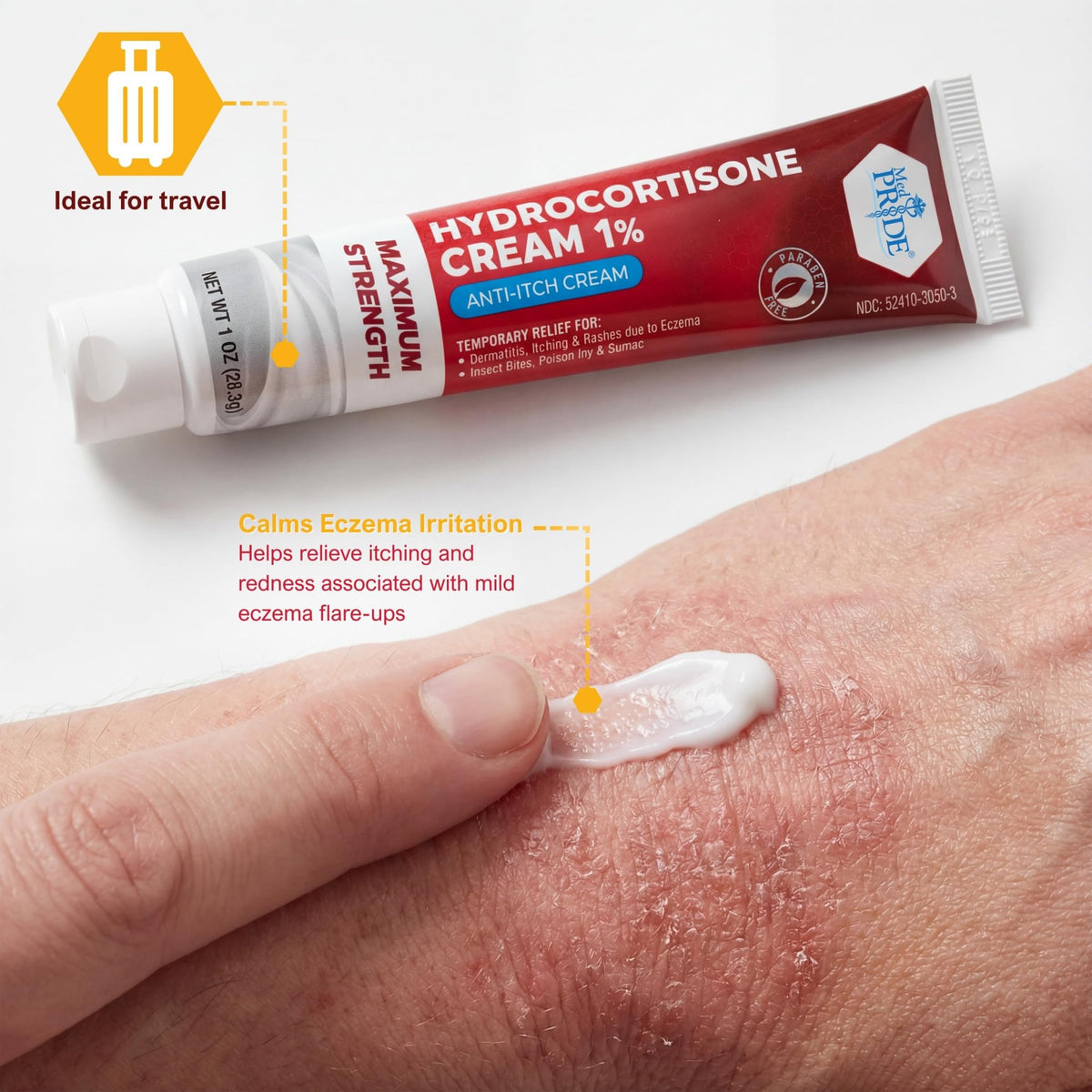 MED Pride Hydro Cortisone (Hydrocortisone) Cream 1% OTC Bulk Pack of 4 X 1 Oz Anti-Itch Ointment for Rash, Eczema, Bug Bites - FENGGESTORE20