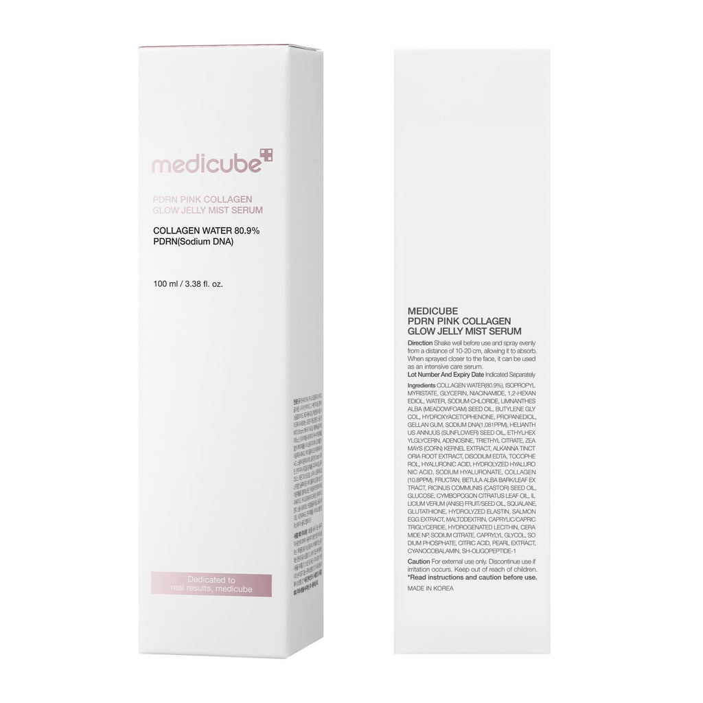 medicube Jelly Mist Serum with Pink PDRN Collagen | Dual-Texture Glow Spray with Niacinamide, Glutathione, Ceramide, Hyaluronic Acid - FENGGESTORE20