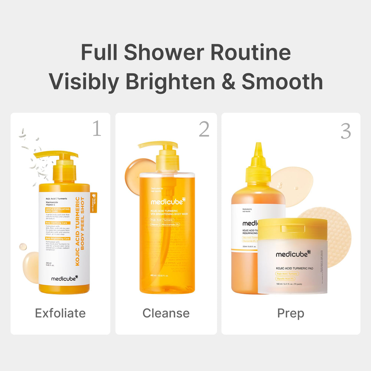 medicube Kojic Acid Turmeric Brightening Body Wash | Gentle Shower Gel for Uneven Skin - FENGGESTORE20