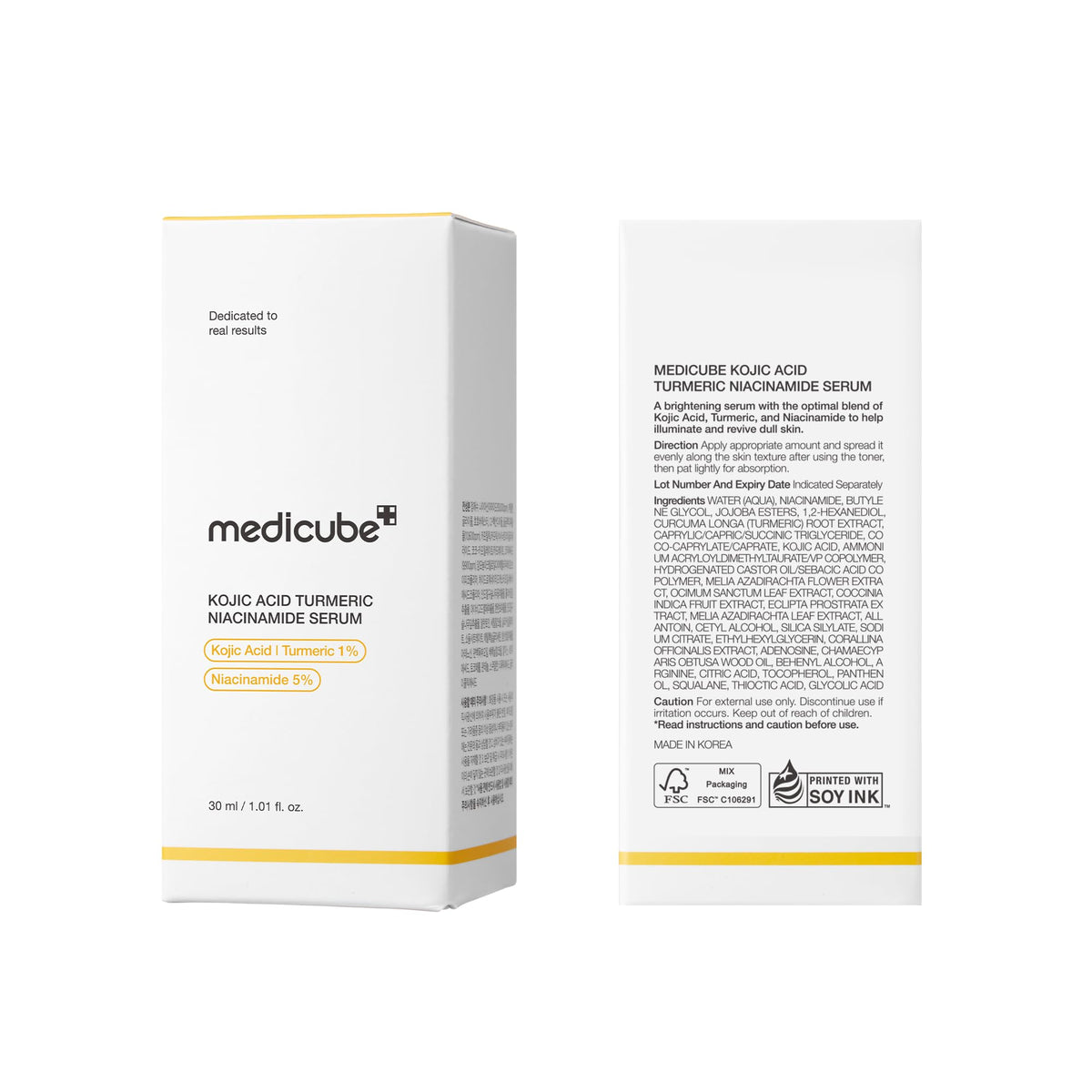 medicube Kojic Acid Turmeric Clarifying & Balancing Capsule Serum for Troubled Skin | Soothing & Brightening Facial Serum - FENGGESTORE20