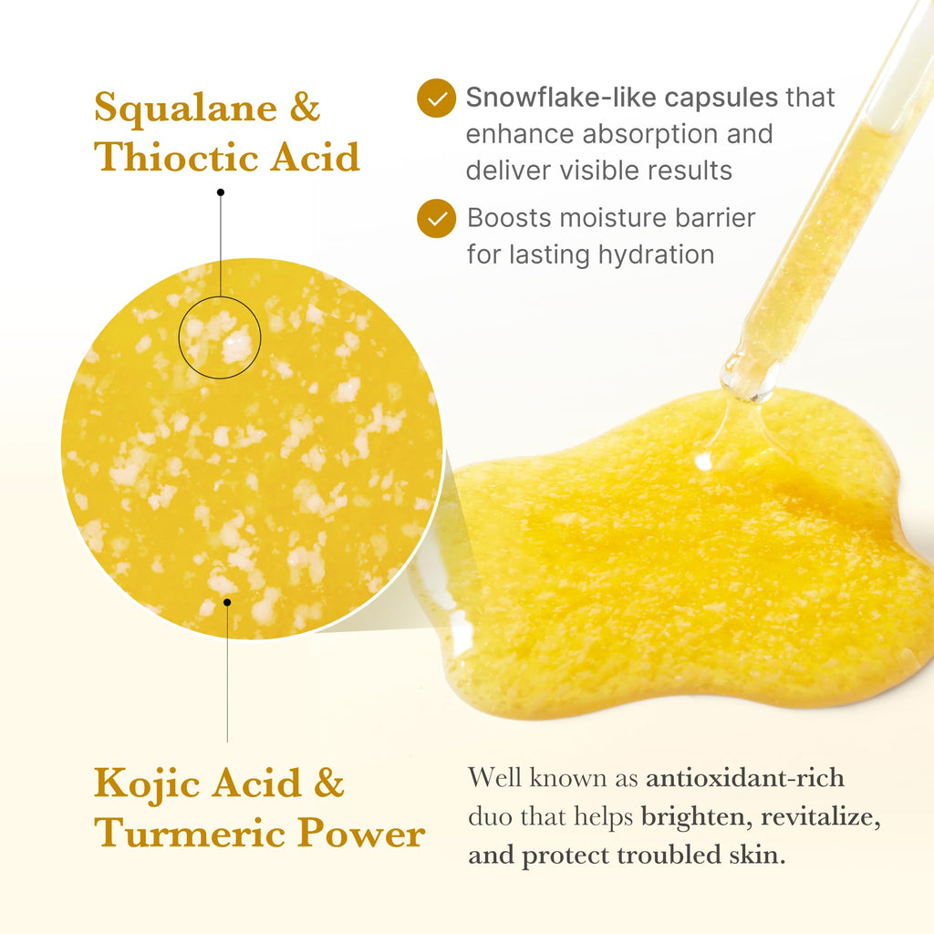 medicube Kojic Acid Turmeric Clarifying & Balancing Capsule Serum for Troubled Skin | Soothing & Brightening Facial Serum - FENGGESTORE20