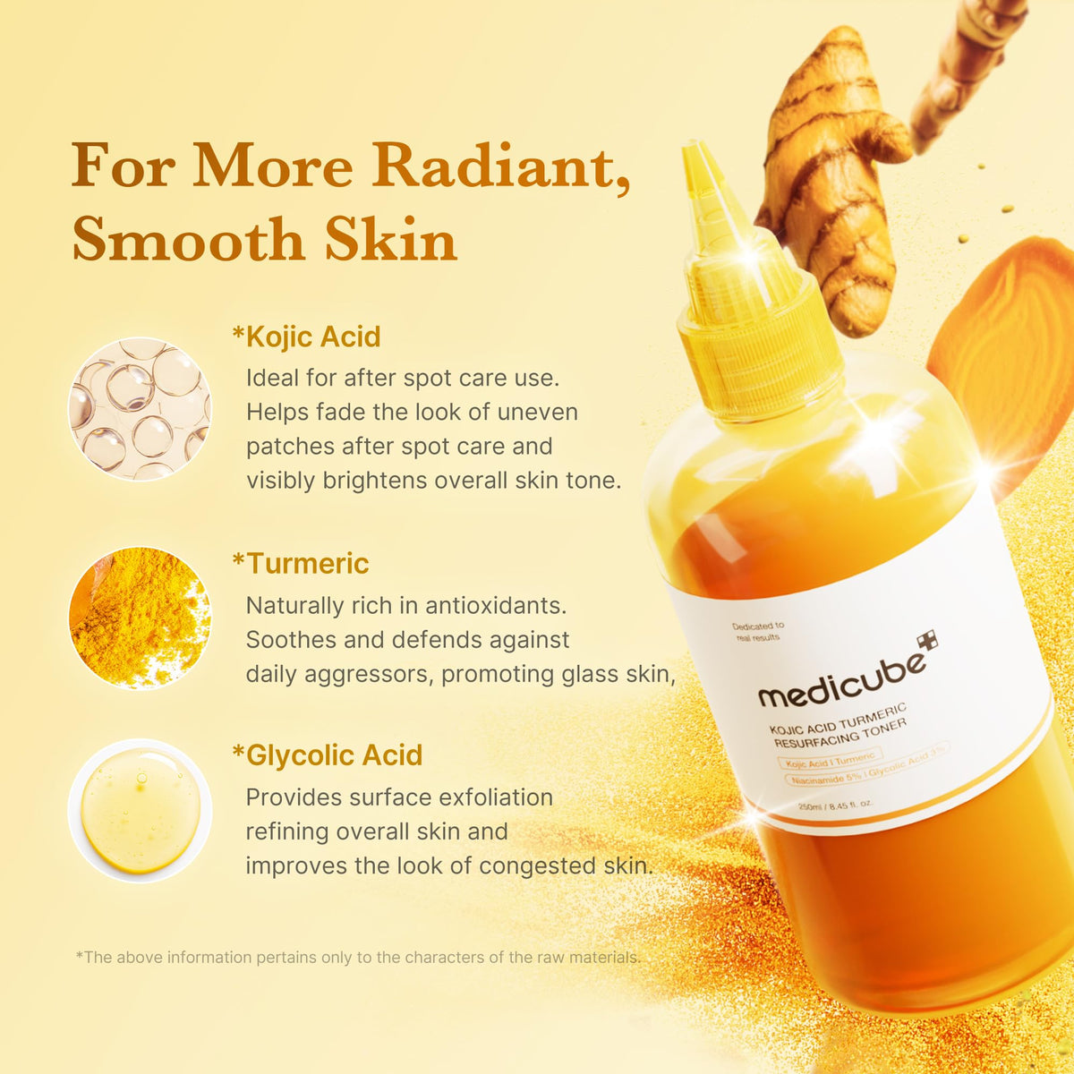 medicube Kojic Acid Turmeric Smoothing Toner for Face & Body | Lightweight Toner for Balancing Uneven Skin Tone & Texture - FENGGESTORE20