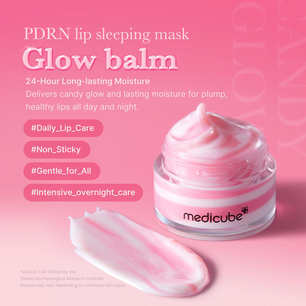 medicube PDRN lip sleeping mask glow balm | Salmon PDRN, Collagen, Shea Butter for Softer Lips - FENGGESTORE20