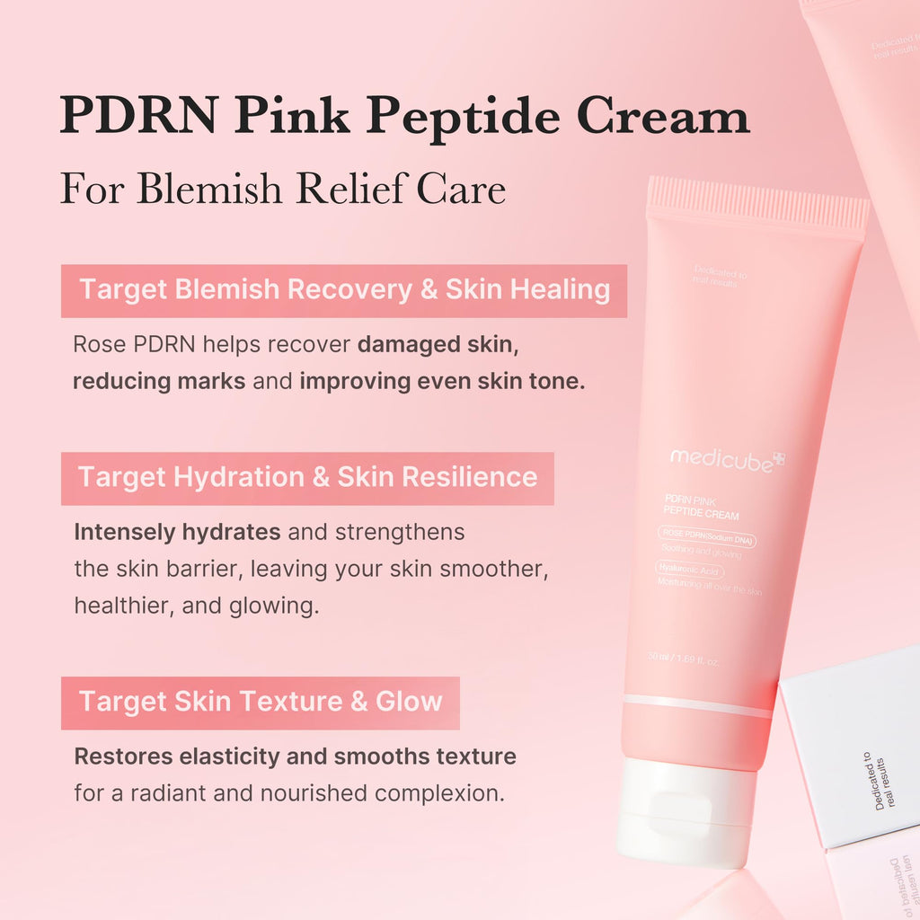 medicube PDRN Pink Hyaluronic Moisturizing Cream | Blemish Recovery, Relief & Hydrating Care | Restores Skin Elasticity & Glow - FENGGESTORE20