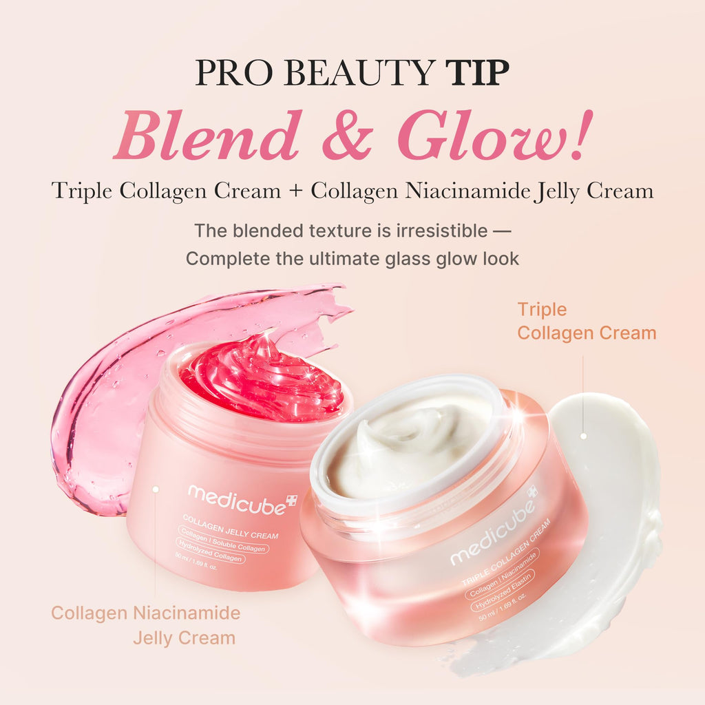medicube Triple Collagen Cream - Hydrating & Firming Moisturizer with Hyaluronic Acid, Premium Elastin, Shea Butter - FENGGESTORE20