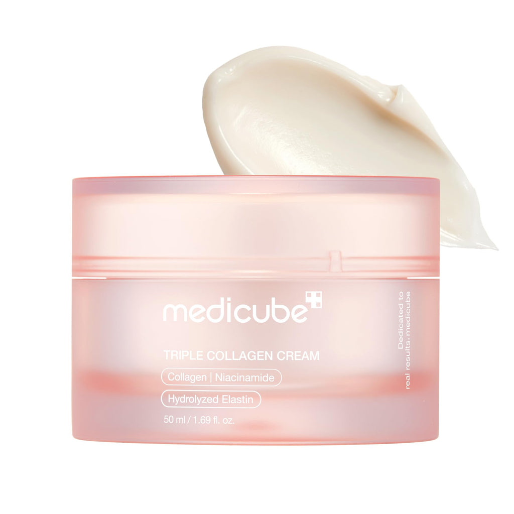 medicube Triple Collagen Cream - Hydrating & Firming Moisturizer with Hyaluronic Acid, Premium Elastin, Shea Butter - FENGGESTORE20
