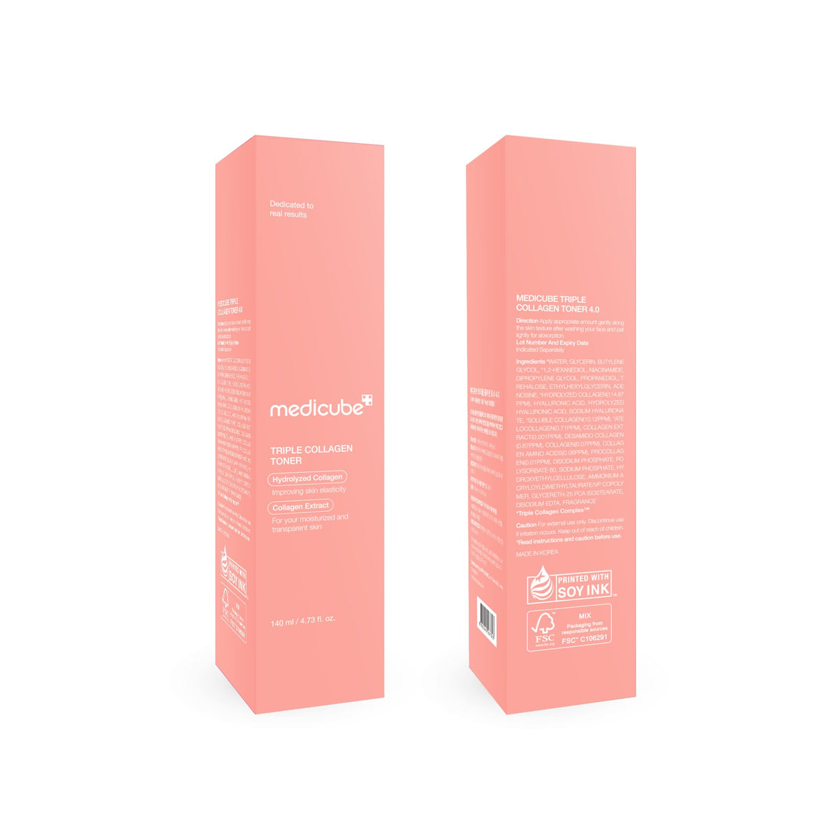 Medicube Triple Collagen Toner - Hydrolyzed, Atelo, & Soluble Collagen for Deep Hydration & Plump Skin - Fast-Absorbing Formula - FENGGESTORE20