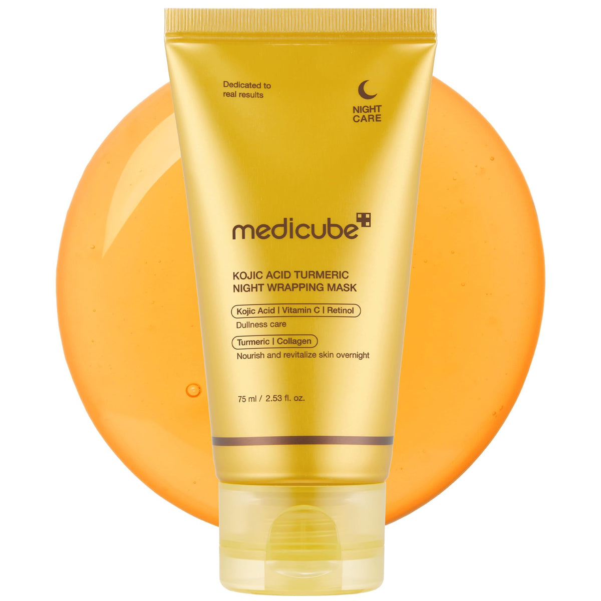 medicube Wrapping Mask Kojic Acid, Turmeric, Vitamin C Overnight Peel Off Facial Mask | Brighten & Defends Against Skin Stress for a Clear, Glowing Complexion | Korean Skin Care, 2.53 fl.oz - FENGGESTORE20