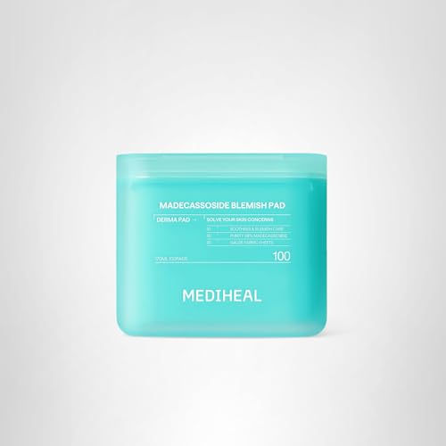 MEDIHEAL Toner Pads 100 Count - Madecassoside Blemish Care Toner Pad with Centella Asiatica - Improves Uneven Skin Tone & Deep Hydration - FENGGESTORE20