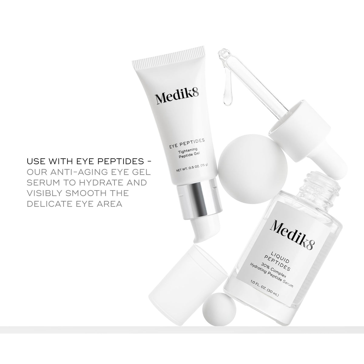 Medik8 Liquid Peptides - Multi Peptide Face Serum For Women and Men - Smooths Wrinkles and Fine Lines - Hydrating Serum - 1.0 oz - FENGGESTORE20