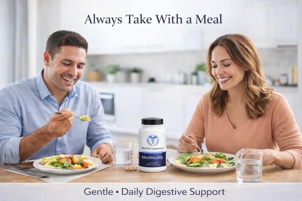 MediVite Supplements MediMotility 60ct – Physician-Approved Supplement for Healthy Gut Motility & Digestive Function – with Ginger Root & Artichoke Extract - FENGGESTORE20