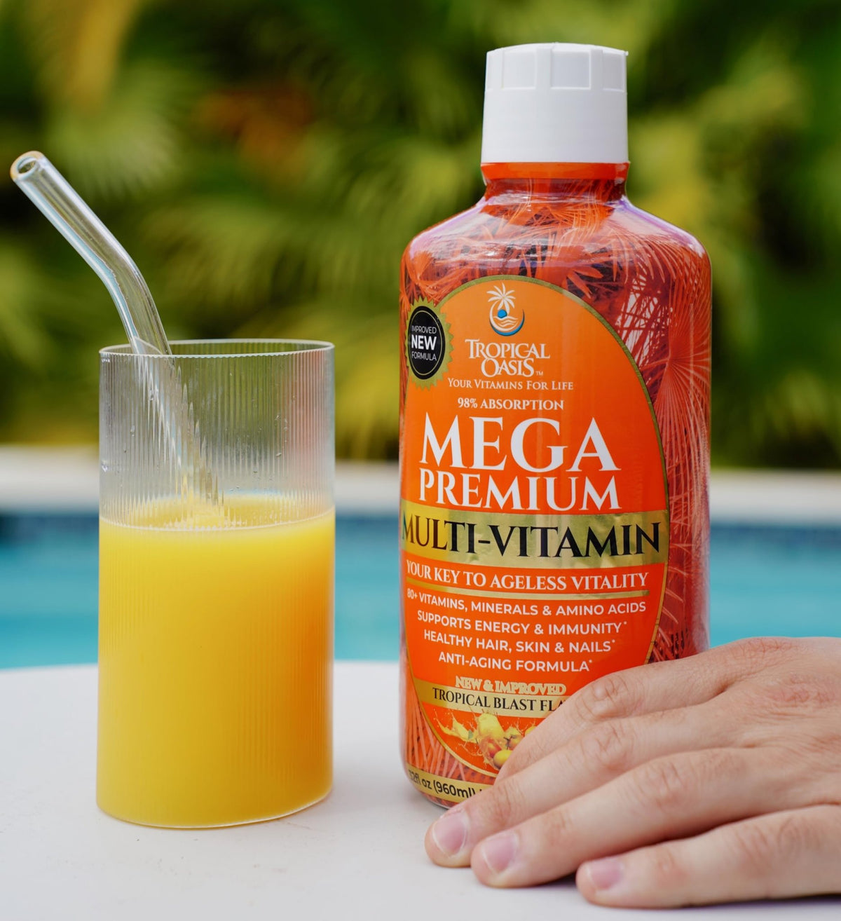 Mega Premium Liquid Multivitamin | Natural Immune Support Vitamin w/ 1333% Vitamin C, 200% D3, Zinc + 20 Vitamins, 70 Minerals, & 21 Amino Acids | Sugar Free | Orange Flavor | 98% Absorption | 32 Serv - FENGGESTORE20
