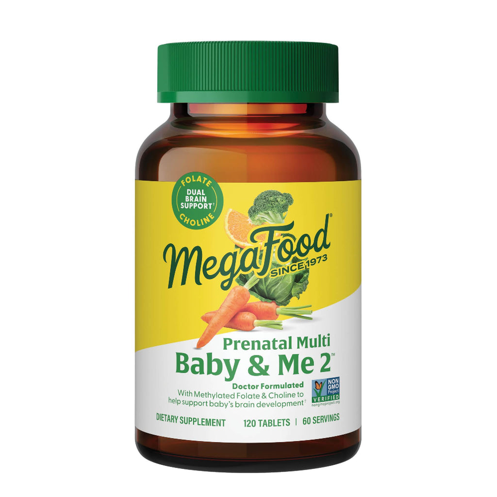 MegaFood Baby & Me 2 Prenatal Vitamin and Minerals - Vitamins for Women - with Folate (Folic Acid Natural Form), Choline, Iron, Iodine, and Vitamin C - FENGGESTORE20