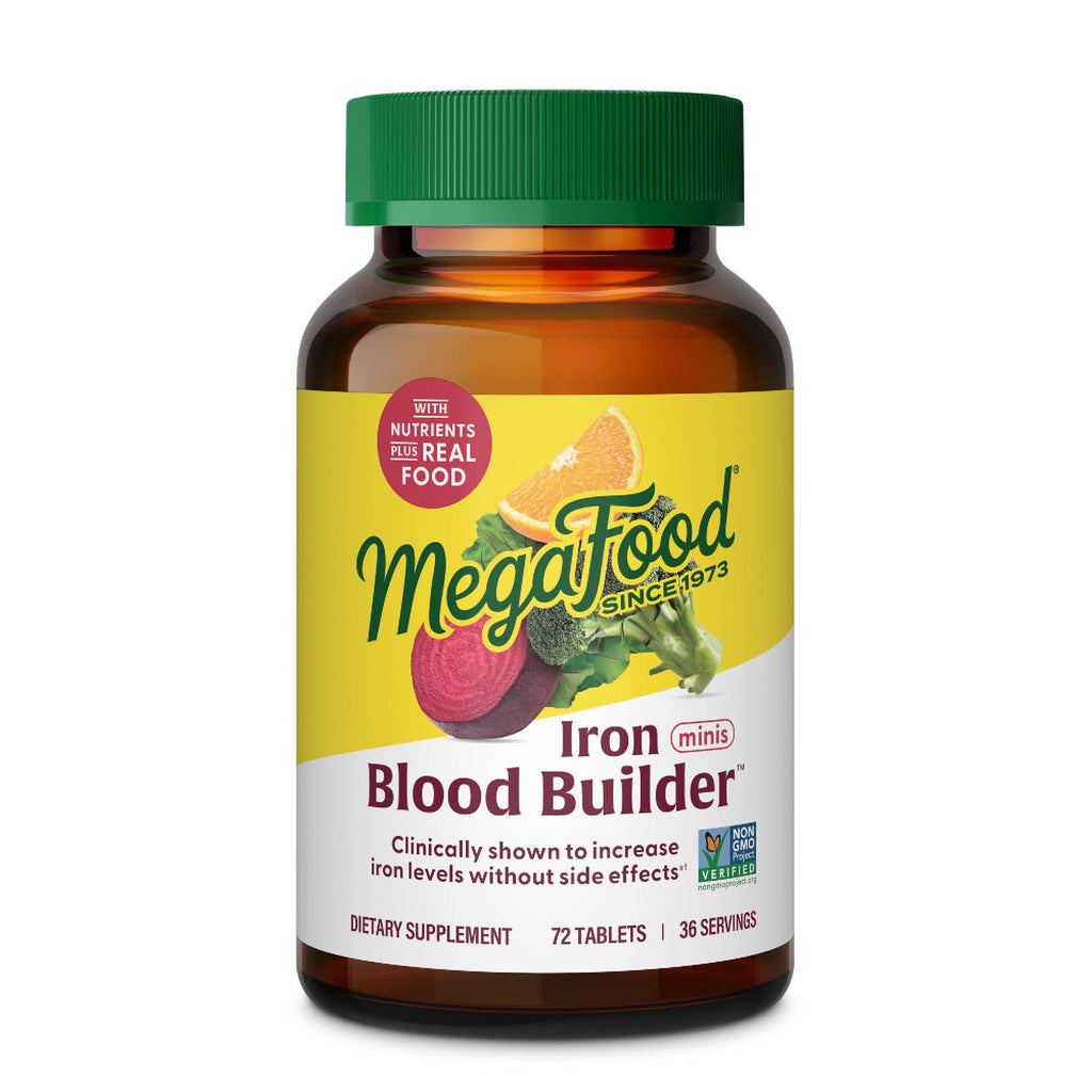 MegaFood Blood Builder Iron Supplement for Women & Men - Increase Iron Levels Without Side Effects - Combats Fatigue - Vitamin B12, Folic Acid & Vitamin C - FENGGESTORE20