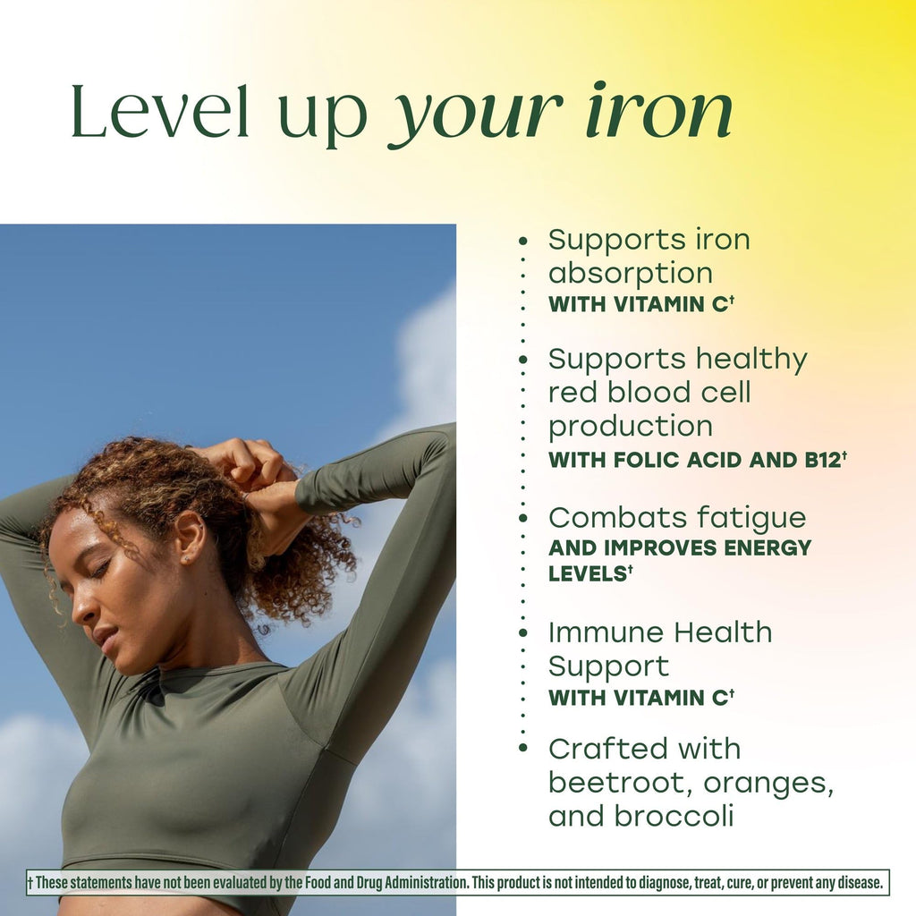 MegaFood Blood Builder Iron Supplement for Women & Men - Increase Iron Levels Without Side Effects - Combats Fatigue - Vitamin B12, Folic Acid & Vitamin C - FENGGESTORE20