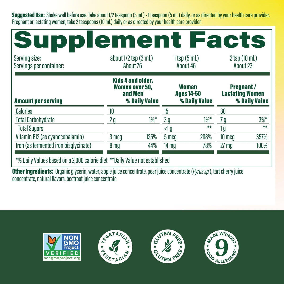 MegaFood Blood Builder Liquid Iron Supplement for Women, Men & Kids, Clinically Shown to Increase Iron Levels Without Constipation, - FENGGESTORE20